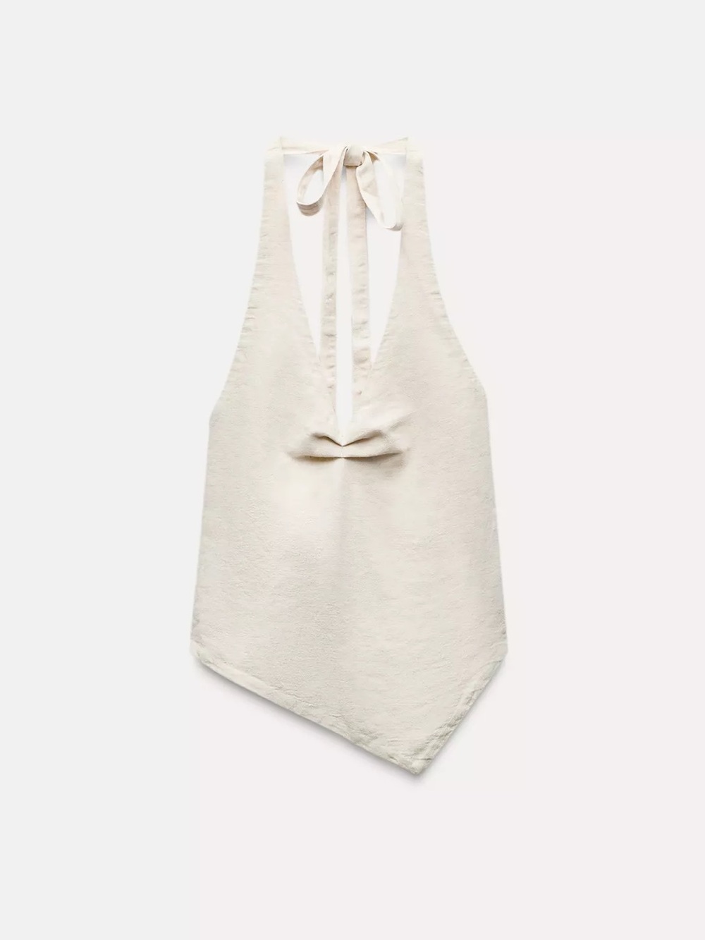 Sleeveless Cream Halter Top with Tie Back Zara